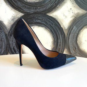 Jean-Michael Cazabat Suede/Snake skin toe heels